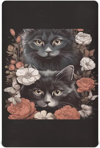 Vista 2 de Fitted Crib Sheets Cats Flowers Mini Crib Sheets for Boy & Girl Toddler Mattress Sheets Playard Sheet 21216488