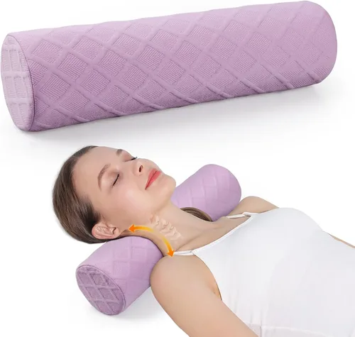 Vista 10 de Cozyhealth Almohada cervical pequeña de 3.1 pulgadas de alto, almohada cilíndrica de espuma viscoelástica suave media para dormir, soporte de cuello