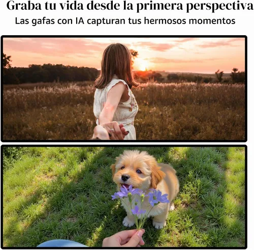 Vista 5 de Gafas inteligentes AI con cámara, video HD de 8 MP y captura de fotos