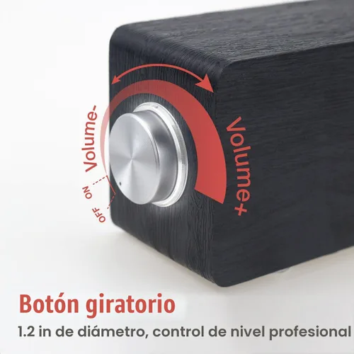 Vista 4 de MICA Altavoces de computadora, barra de sonido de computadora con cable, mini barra de sonido de madera, altavoces de PC alimentados por USB de Negro