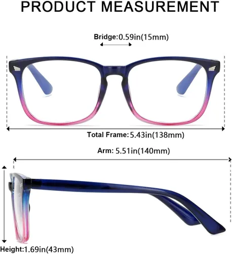 Vista 4 de Gafas de lente transparente unisex con estilo cuadrado sin receta