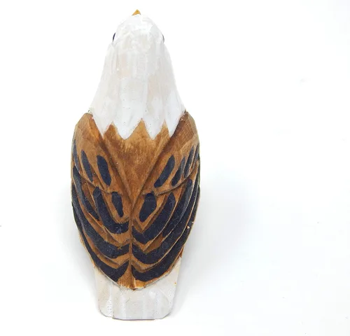 Vista 5 de Selsela Adorno de madera de águila calva, figura de pájaro colgante de madera tallada a mano, decoración patriótica, escultura de vida silvestre
