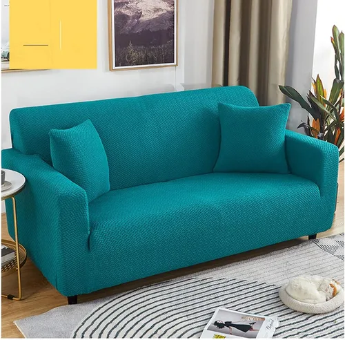 Vista 2 de Daesar Funda de sofá elástica, funda impermeable para sofá de color sólido con patrón de tejido de color sólido y verde (poliéster de 1 plaza)