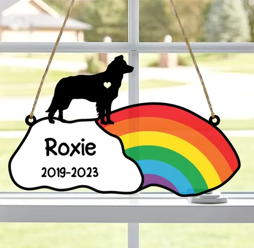 Vista 68 de LOVELYPOD Rainbow Bridge - Regalos conmemorativos para mascotas, regalos conmemorativos para perros afganos por pérdida de sabueso afgano, regalo