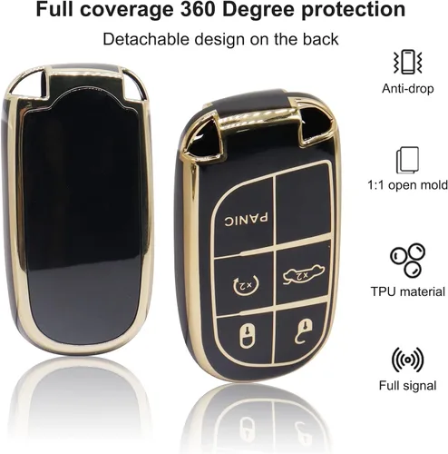 Vista 2 de Elegananccy para Funda de Llavero de Jeep, Negro