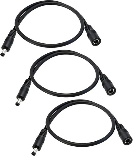 Vista 10 de Cable de extensión de alimentación de 14 AWG CC de 0.217 in x 0.098 in macho a hembra, cable de alimentación CC de alta corriente de 12 V/24 V
