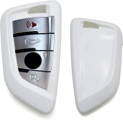 Vista 10 de iJDMTOY Exact Fit - Carcasa para llavero inteligente con diseño de fibra de carbono metálica brillante compatible con BMW X1 X4 X5 X6, serie 5