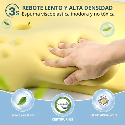 Vista 5 de Ylekto Almohada cervical para el cuello para aliviar el dolor, almohada ergonómica para dormir de lado para dormir, almohadas de espuma Gris claro