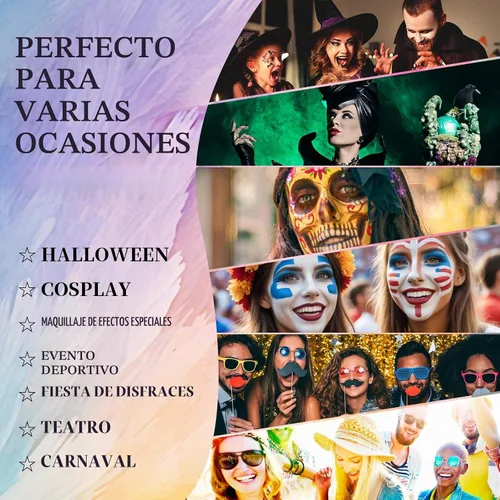 Vista 7 de YBUETE Palo de pintura a base de agua blanca para Halloween SFX Maquillaje Blanco