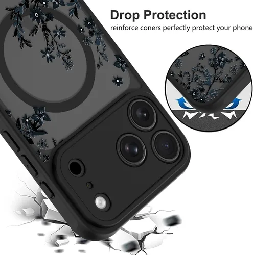 Vista 108 de KANGHAR - Funda compatible con iPhone 11, diseño de leopardo negro, textura de neumático antideslizante, a prueba de golpes, funda protectora