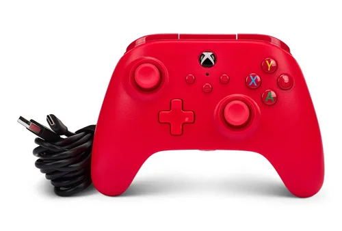 Vista 10 de PowerA Wired Controller for Xbox Series XS - Red, gamepad, video gamegaming controller, works with Xbox One, Officially Licensed