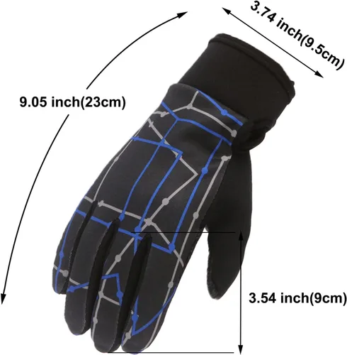 Vista 4 de Aniywn Guantes de esquí para hombres y mujeres, guantes de snowboard impermeables Thinsulate para clima frío, resistentes al viento, cálidos guantes