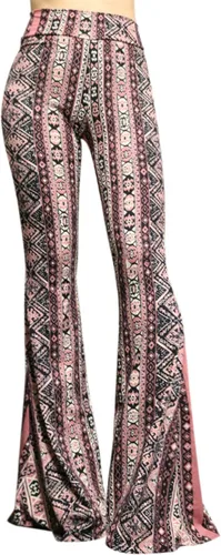 Vista 25 de ShopMyTrend - Pantalones de yoga largos con piernas anchas y acampanadas estilo palazzo, con cintura alta, para mujer