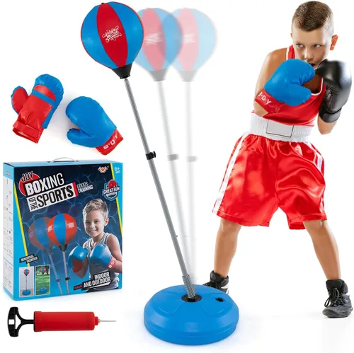 Vista 11 de Costzon Punching Bag for Kids, Boxing Bag Set Toy with Height Adjustable Stand, Kids Boxing Gloves and Hand Pump, Freestanding Boxing Equipment Gift