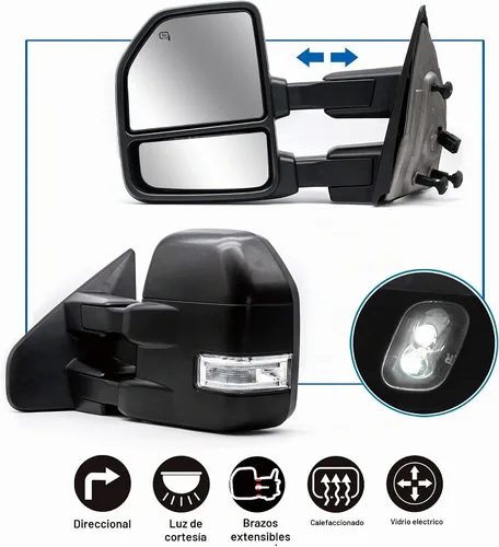 Vista 2 de JZSUPER Espejos de remolque aptos para Ford F150 Power Heated 2004-2014