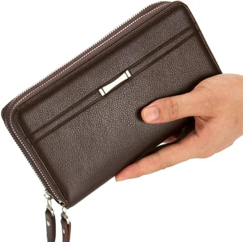 Vista 3 de Hebetag Cartera de cuero para hombre, organizador de muñeca