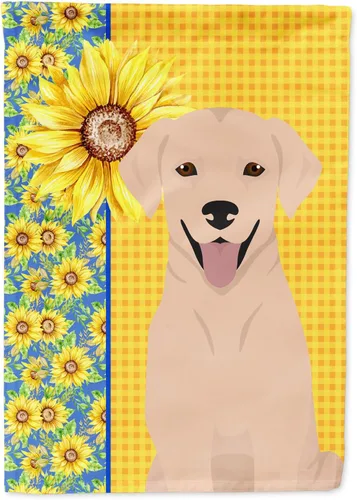 Vista 214 de Caroline's Treasures WDK5313GF Bandera de jardín con diseño de girasoles de verano, color negro y tostado, Airedale Terrier para buzón, bandera