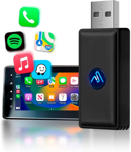 Vista 11 de Adaptador inalámbrico CarPlay - 5Ghz más rápido - AutoSky - Plug and Play - Cables USB-C y USB-A - Requiere CarPlay con cable