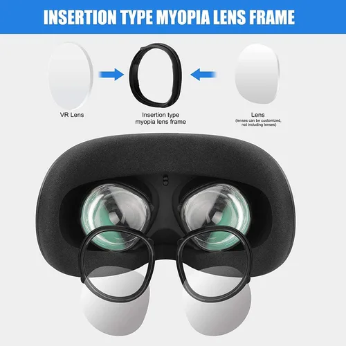 Vista 4 de Oculus Quest 2 Myopia Glass Frame (1 Set), Eyes Protective Glasses Accessories Set for Quest 2,Easy to Install(with Lens Polishing Mold)