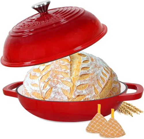 Vista 9 de Horno de pan esmaltado del arrabio de 6 cuartos de galón, horno holandés Azul marino