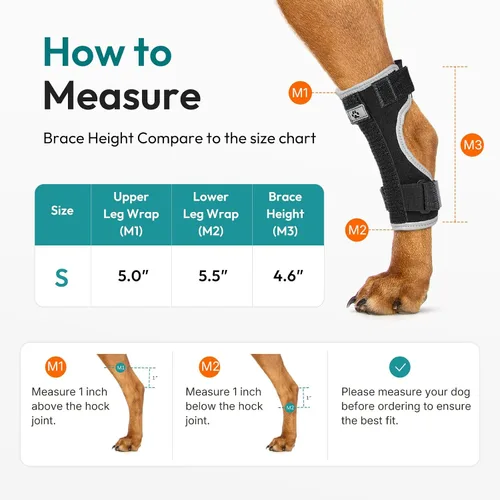 Vista 8 de Dog Leg Brace for Hock Joint, Dog Splint Ankle for Arthritis, Sprains S Negro