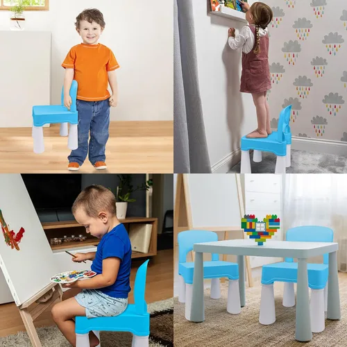 Vista 3 de burgkidz Silla de Plástico para Niños Pequeños, Silla para Niños Duradera y Ligera, Asiento de 9.3" de Altura, Uso en Interiores o Exteriores