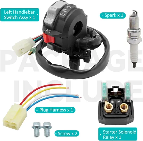 Vista 7 de Compatible con Yamaha Big Bear 400 Kodiak 400 Grizzly 400 2000-2001 Interruptor de parada de arranque y relé de solenoide de arranque y enchufe