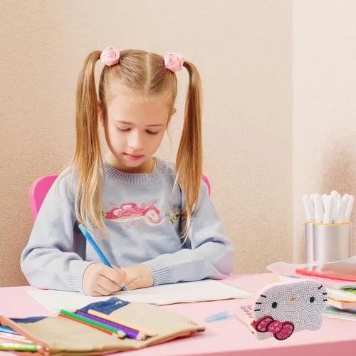 Vista 6 de Bonita calculadora de espejo de maquillaje, escritorio básico de 8 dígitos con pantalla LCD grande y botones sensibles, mini para profesores