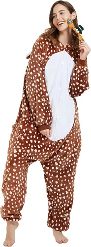 Vista 2 de Disfraz de ciervo para mujer, pijama de una sola pieza