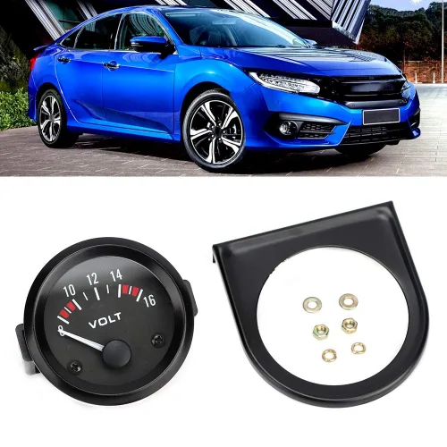 Vista 2 de Naroote Medidor de voltaje, medidor de voltaje de coche, medidor de voltaje de 12 V, 2.047 in/2 pulgadas, medidor de voltaje 8-16 V, voltímetro
