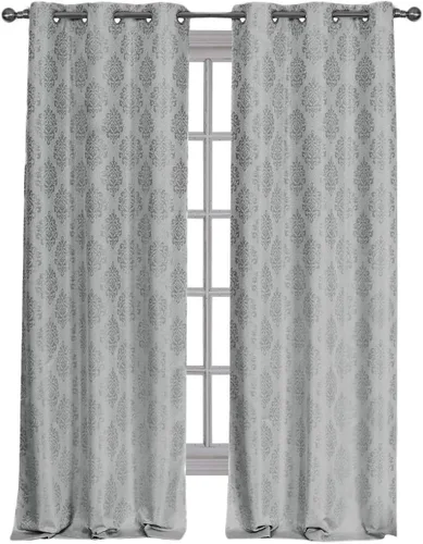 Vista 7 de Royal Hotel Bedding Paneles de cortinas opacas con ojales superiores de jacquard de cachemira, 2 paneles, 36 x 84 pulgadas cada uno