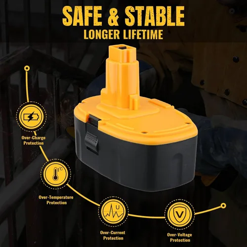 Vista 3 de Paquete de 2 baterías de iones de litio DC9096 de 7000 mAh de repuesto para batería Dewalt de 18 V DC9098 DC9099 DC9182 de alta capacidad compatible