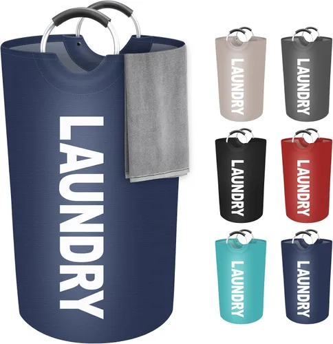 Vista 11 de StorageRight Cesta de Ropa Sucia Grande de 75L, Cesto de Ropa Sucia, Cesto de Ropa Sucia para Lavandería, Plegable, Cestas de Ropa Sucia Negro