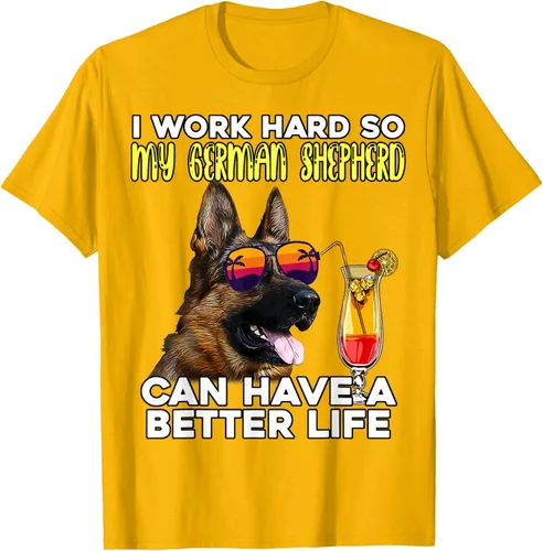 Vista 34 de Camiseta I Work Hard So My German Shepherd Can Have A Better Life Negro