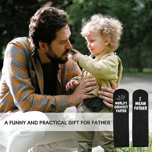 Vista 4 de Mason Life Calcetines divertidos para hombre, regalos de cumpleaños para papá, regalos divertidos para papá, el mejor pedo del mundo, I Mean Father