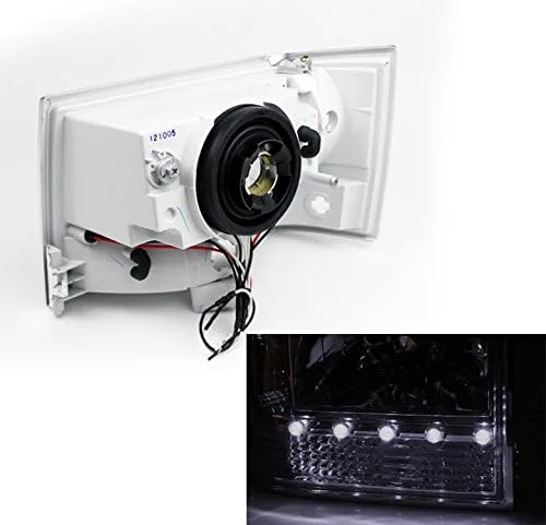 Vista 2 de Faros delanteros LED con esquina+luces de señal de parachoques, color negro, compatible con Jeep Grand Cherokee 1993-1998