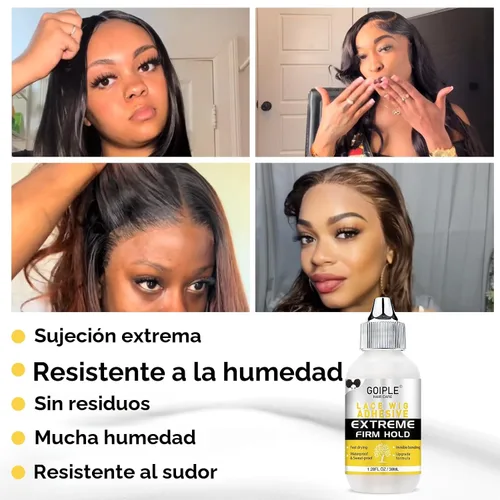 Vista 2 de Pega para pelucas con encaje frontal, adhesivo impermeable para pelucas con encaje frontal y aplicador de silicona para pelucas, pegamento de encaje