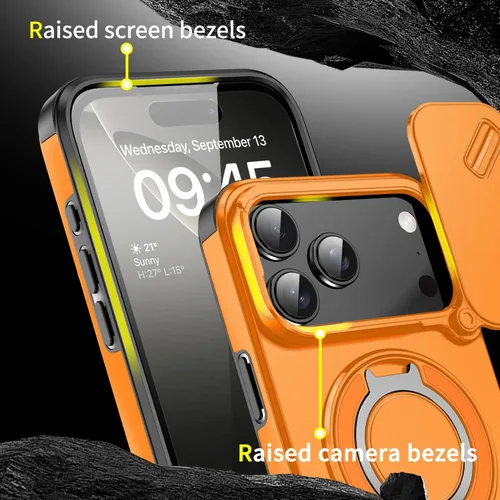 Vista 4 de Funda para iPhone 11 de la Serie Magnética de Doulings, resistente con anillo giratorio de 360 grados con soporte invisible, compatible con magsafe