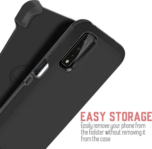 Vista 3 de Jackpot inalámbrico diseñado para LG Stylo 7 4G, con protector de pantalla integrado, funda resistente a prueba de golpes, funda con soporte Negro