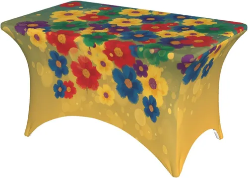 Vista 42 de Mantel rectangular ajustable de elastano elástico con estrellas patrióticas americanas de 4 pies, protector de mesa para fiestas, eventos