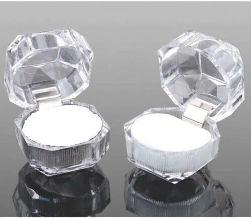 Vista 2 de TEAMWILL 2040PCS plástico transparente joyería anillo exhibición cajas de almacenamiento accesorios