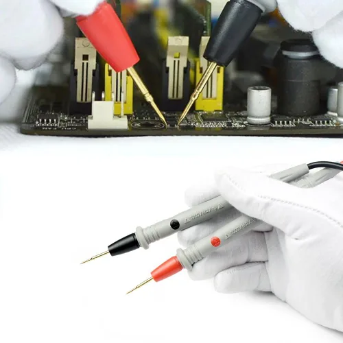 Vista 4 de HANDSKIT Kit de cables de prueba de multímetro, juego de cables de prueba con pinzas de cocodrilo, sonda de mini ganchos de prueba y sondas