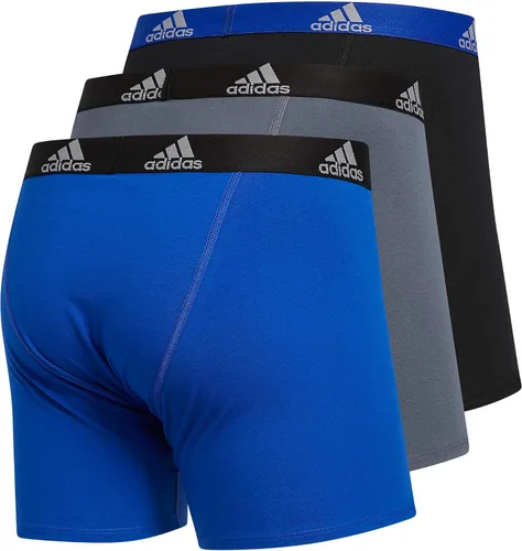 Vista 6 de adidas Ropa interior tipo bóxer elástica de rendimiento de algodón para hombres, ropa interior tipo bóxer para hombres, suave y elástica, comodidad