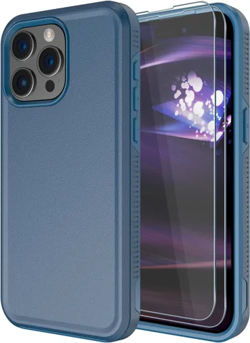Vista 16 de Diverbox Funda para iPhone 15 Plus [a prueba de golpes] [a prueba de caídas] [protector de pantalla de vidrio templado], funda de protección