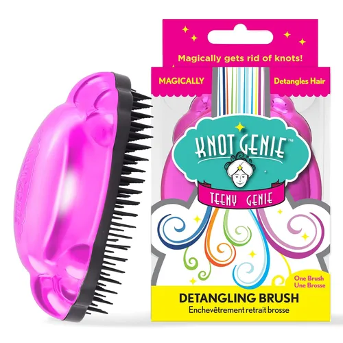 Vista 11 de Knot Genie Teeny - Cepillo desenredante para niños (sueño de aguamarina), cepillo desenredante perfecto para cabello rizado, separa suavemente
