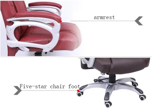 Vista 6 de Mid Back Office Desk Chair with Leather Padding and Armrests Ergonomic Computer Gaming Chair for Home Or Office Use,Black