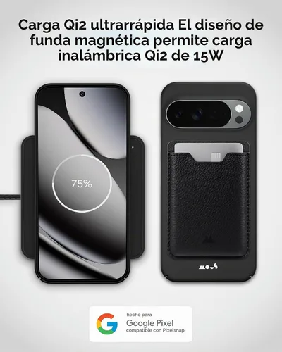 Vista 3 de Mous - Funda para Google Pixel 10 Pro XL, compatible con MagSafe y Pixelsnap, color negro superfino