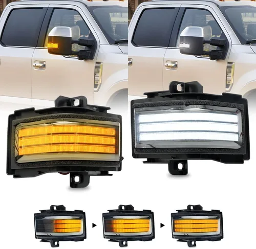 Vista 10 de Lámpara LED de Marcador de Espejo Lateral para Ford F150 F250 F350 F450 F550 2018-2022 2023 2024 2025 Super Duty Switchback Luz de Conducción