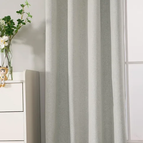 Vista 3 de INLINAS Cortinas opacas estilo lino de 52 x 96 pulgadas, 100% bloqueo de luz, reducción de ruido y aislamiento térmico, paneles de triple capa