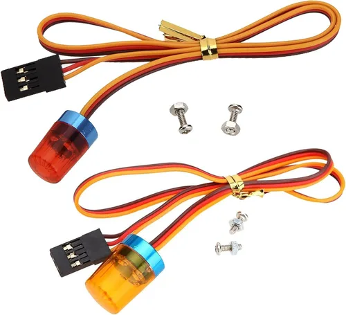 Vista 19 de 2 luces LED ultra brillantes de policía, lámpara estroboscópica de flash giratorio, 5 modos para 1/8 1/10 1/14 RC coche extinción de incendios